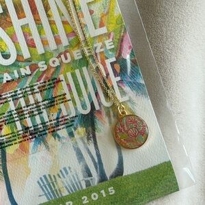 Lilly Pulitzer Gold and Pink Floral Pendant Necklace